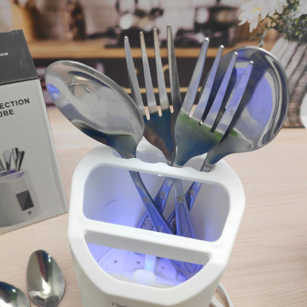 Подставка- стерилизатор для столовых приборов UV излучение Intelligent disinfection chopsticks tube